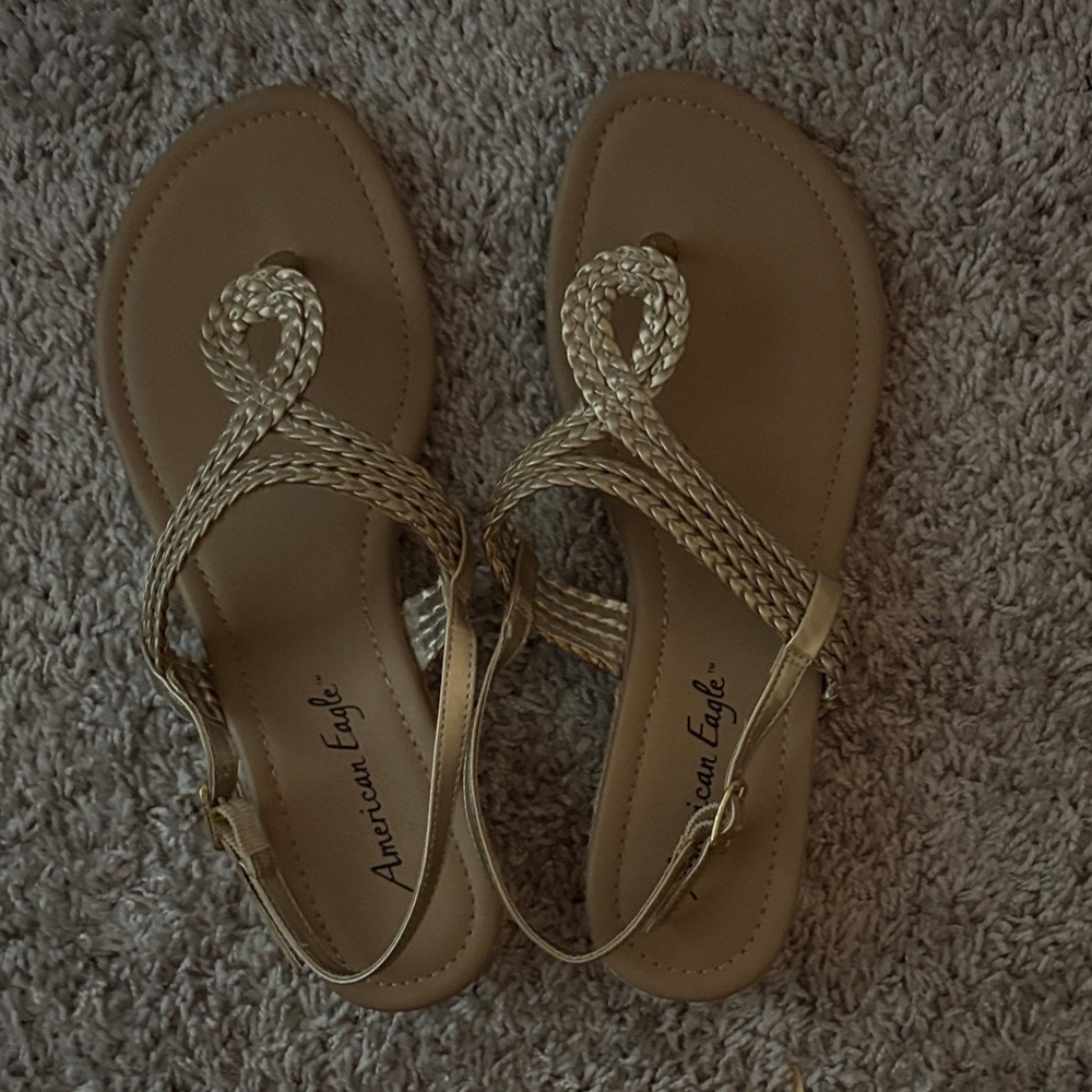 American Eagle Outfitters Braided Tan Sandals